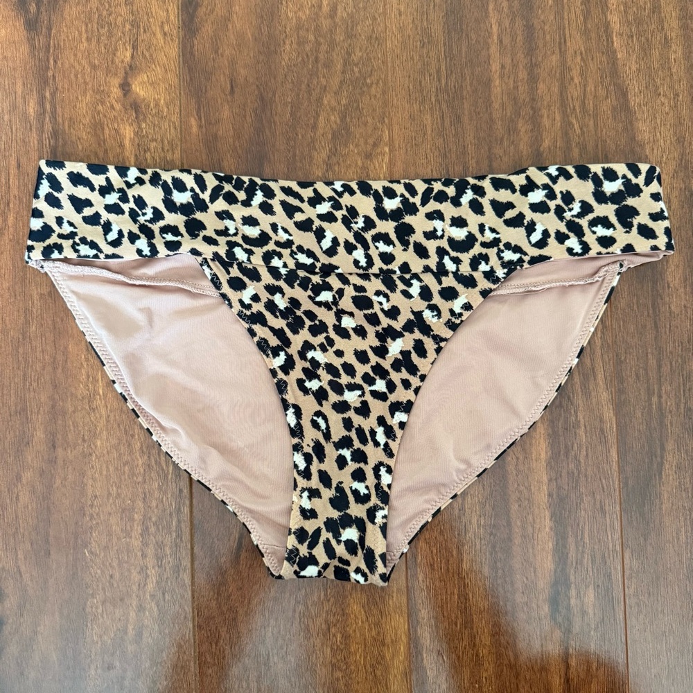 Aerie Women’s Leopard Print Bikini Bottoms Size M Medium Animal Print Swimwear